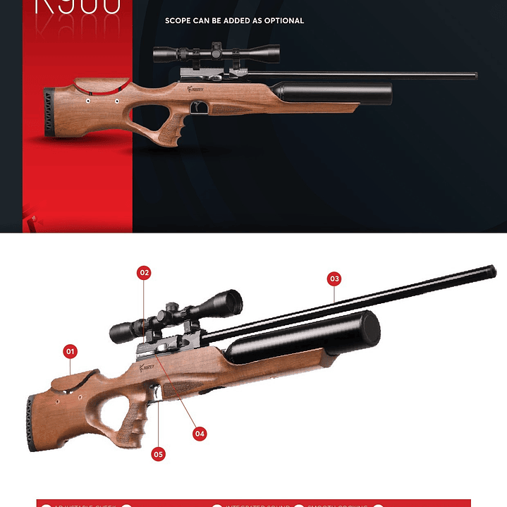 RIFLE PCP KRAL KUZEY K-900 CAL.5.5 1