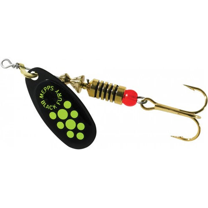 SPINNER MEPPS BLACK FURY #4NEGRO PTO AMARILL 9. 1
