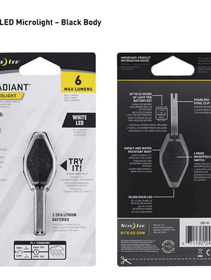 NITE IZE MICROLIGHT CLEAR BODY/BLANCA