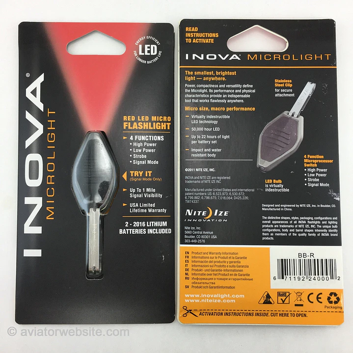 INOVA MICROLIGHT NITE IZE BLACK/RED 1