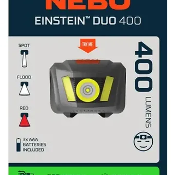 NEBO LINTERNA FRONTAL RECARGABLE EINSTEIN DUO 400 1