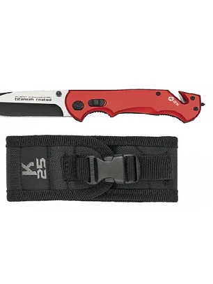 NAVAJA TACTICA K25 MANGO ROJO 9CM 18757
