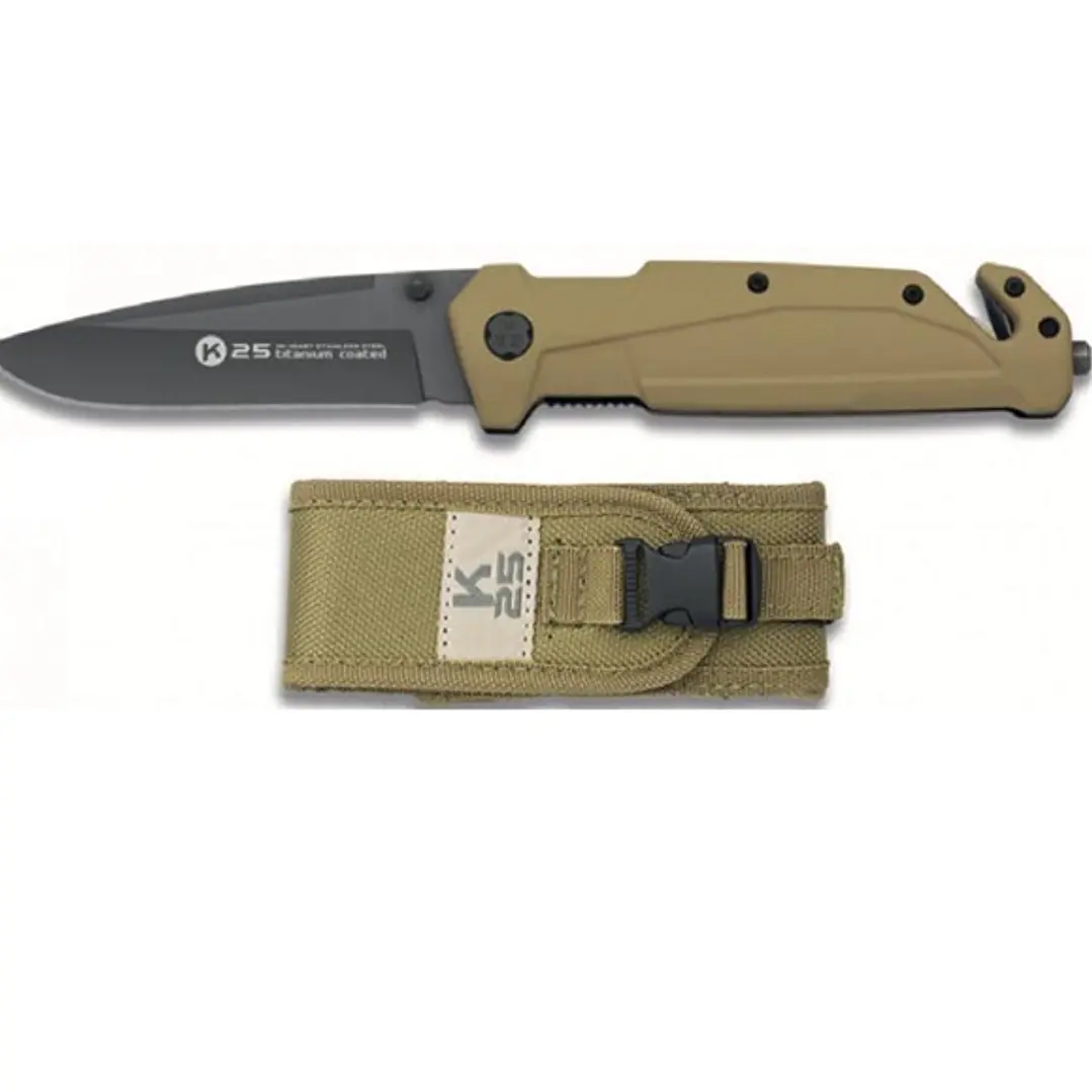 NAVAJA TACTICA K25 M.GOMA/COYOTE 9CM 18487 1