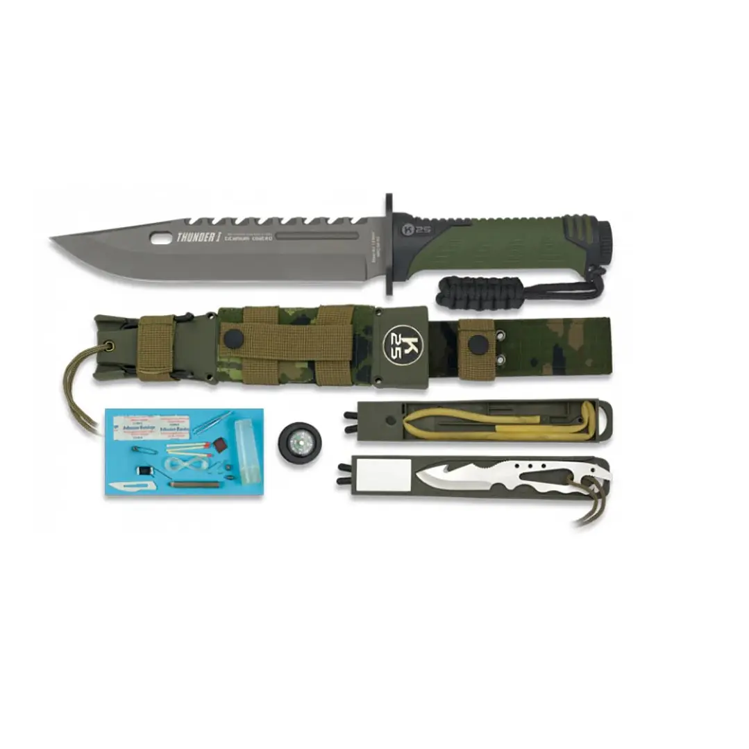CUCHILLO SUPERVIVENCIA K25 THUNDER VERDE 32134 1