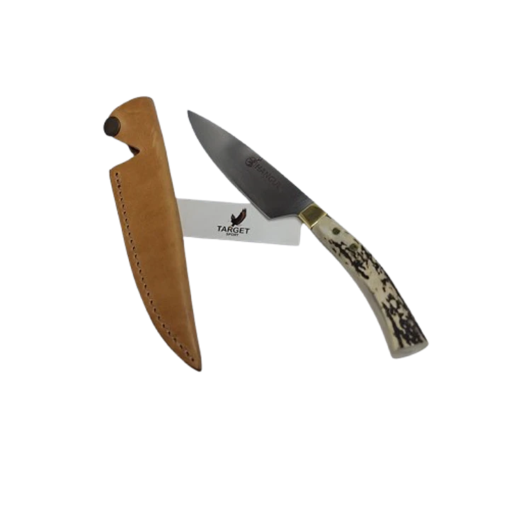 CUCHILLO PARRILLERO ARTESANAL 0801 EMBUTIDO CON MANGO DE CIERVO  1