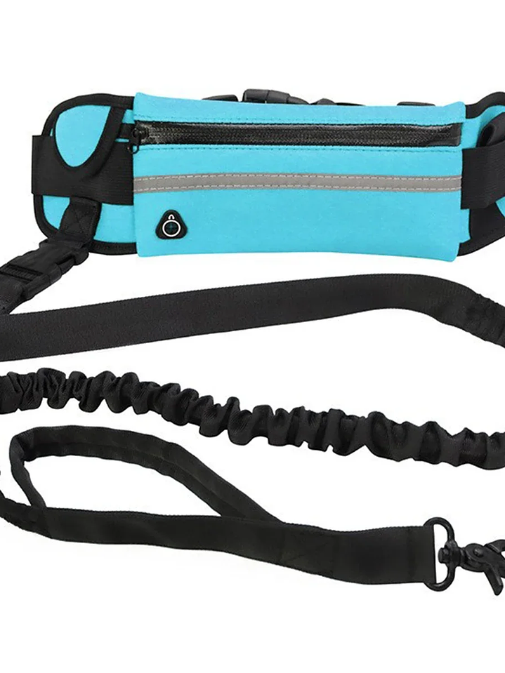 Correa riñonera elástica anti tirones. Saca tu perro a correr o pasear y lleva tus pertenencias teniendo las manos libres 1