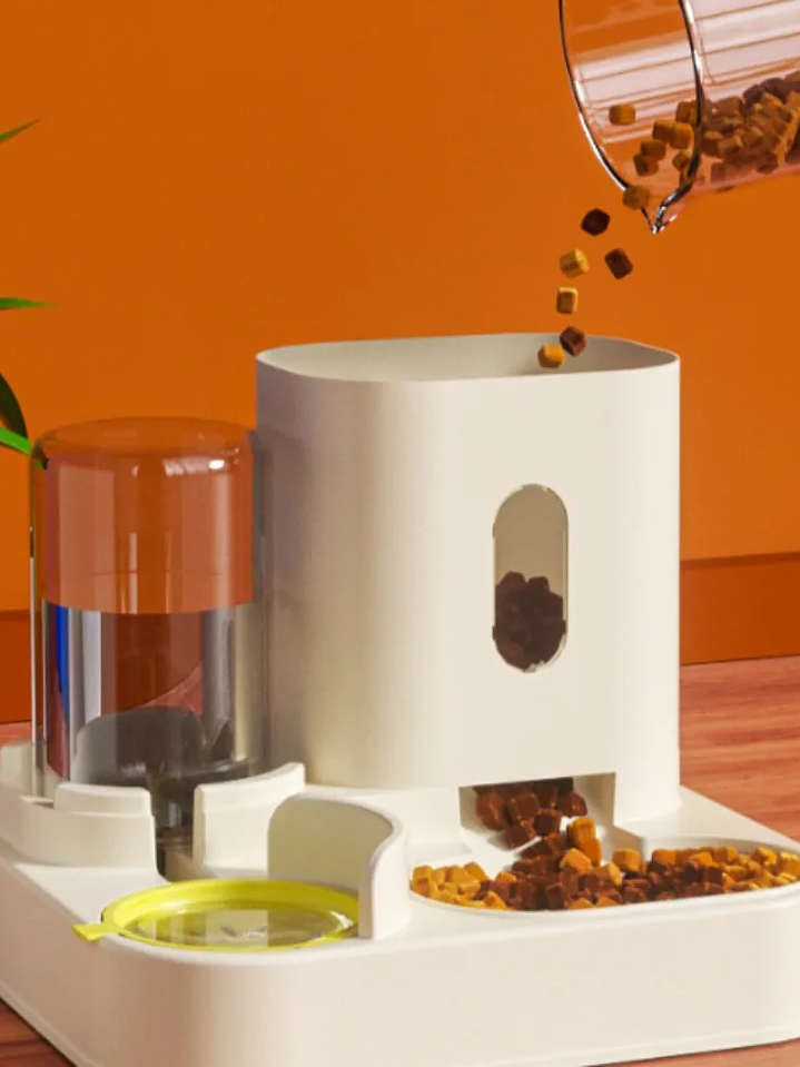 Dispensador de agua y comida para gatos de alta capacidad, automático para que nunca les falte su ración  2