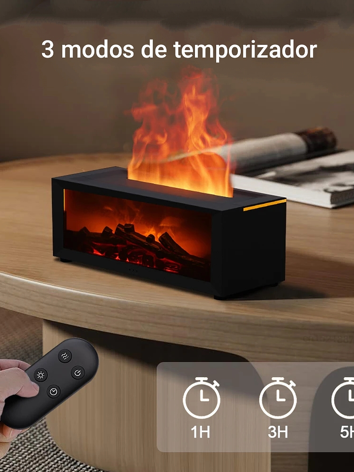 CHIMENEA AROMATICA . Efecto Relajante y Cálido. Humidificador de llamas con control remoto.  4