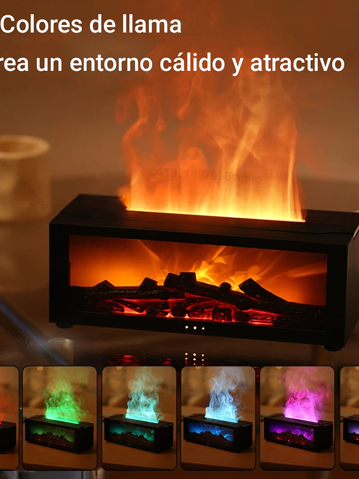 CHIMENEA AROMATICA . Efecto Relajante y Cálido. Humidificador de llamas con control remoto.  2