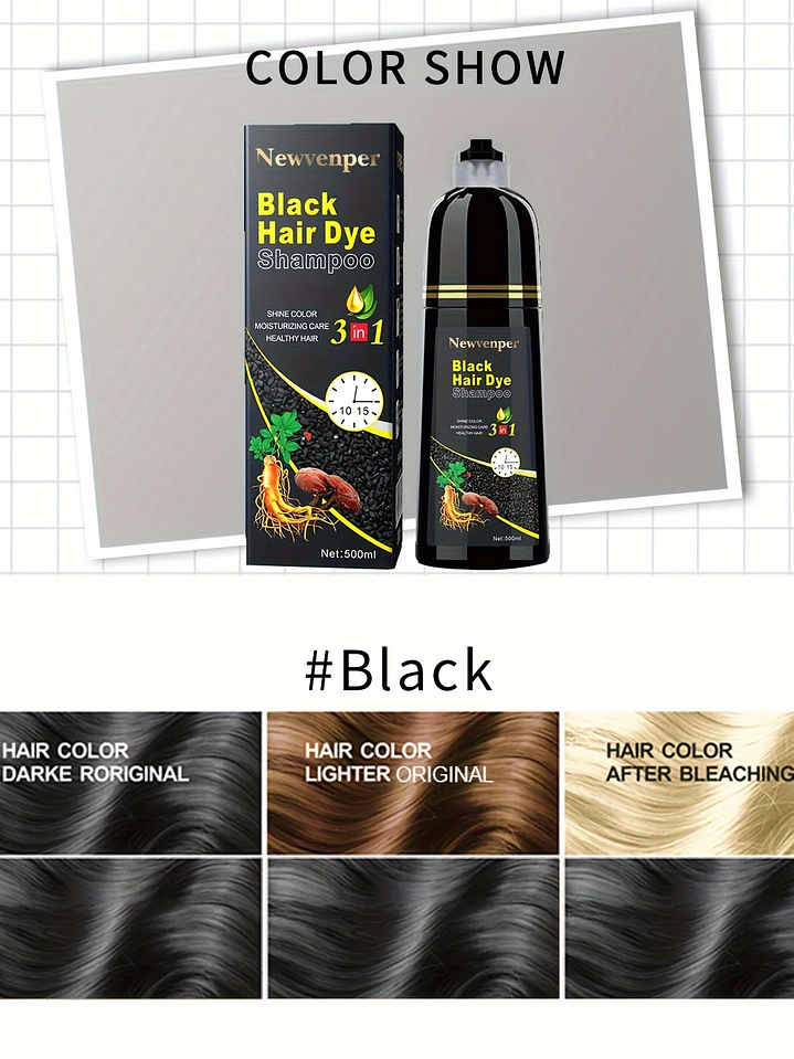 500ML Champú Natural Color & Vitalidad – Adiós Canas en 10 Minutos 5