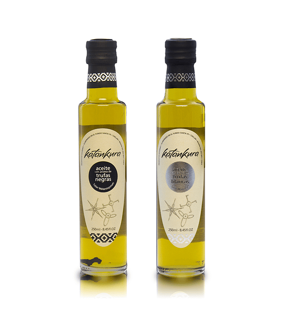 Aceite de Oliva con Aroma a Trufa Negra 250 ml + Aceite de oliva con Aroma Trufa Blanca 250 ml