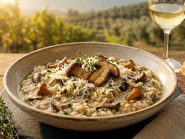 Risotto Cremoso de Setas Silvestres al Aceite de Trufa Negra