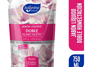 Ballerina Jabón Crema Doble Humectación Doypack 750 ml