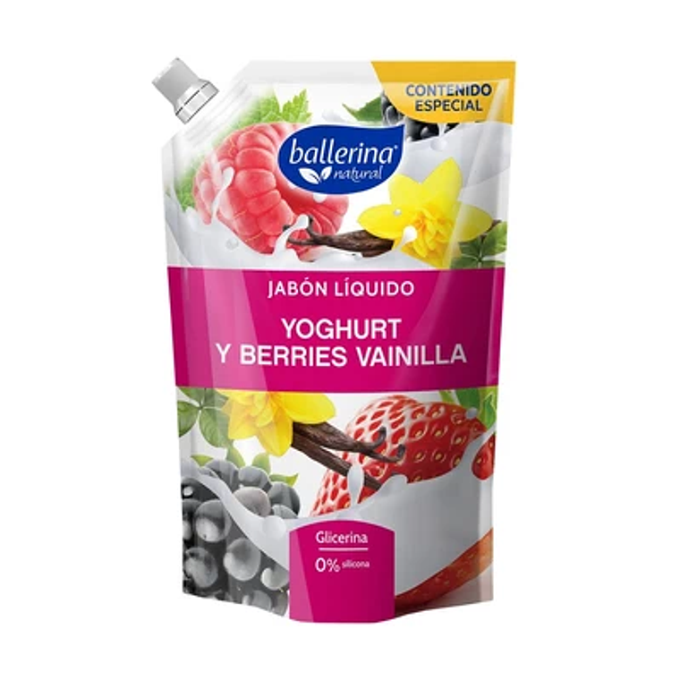 Ballerina Jabón Doypack Yoghurt Berries  Vainilla 650 ml 1