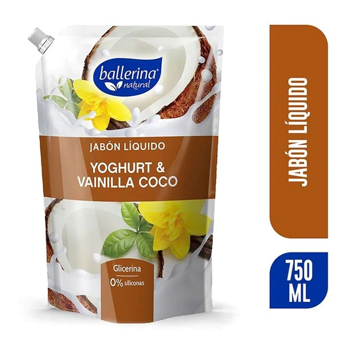 Ballerina Jabón Yoghurt Vainilla Coco Doypack 750 ml 1