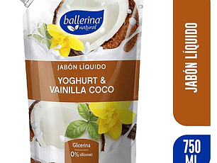 Ballerina Jabón Yoghurt Vainilla Coco Doypack 750 ml