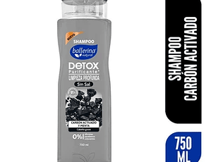 Ballerina Shampoo Frasco Carbón Menta 750 ml