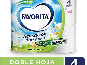 Favorita Papel Higiénico Sensación 22mt Dh X 4 Rollos