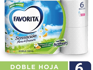 Favorita Papel Higiénico Sensación 22mt Dh X 6 Rollos