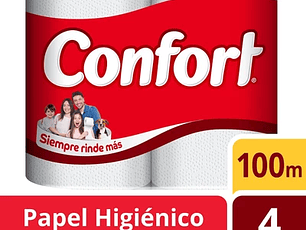 Papel Higiénico Confort Una Hoja Max 4 un 100 mt