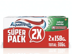 Aquafresh Pasta Dental Triple Proteccion Menta 158 Gr X2