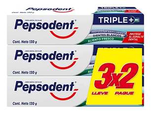 Pepsodent Pasta Dental Triple+130 gr 3 unidades