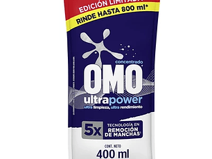 Omo Detergente Liquido Ultra Power Doypack 400ml