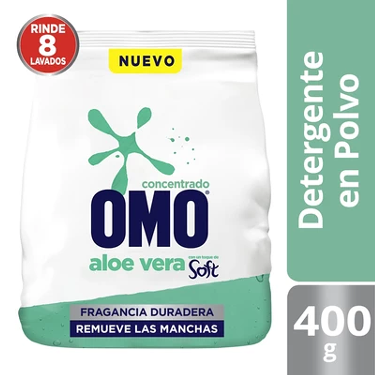 Omo Detergente Polvo Soft Aloe Vera 400gr 1