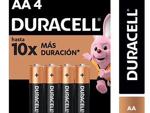 Duracell Pilas Alcalinas AA de Larga Duración - Pack de 4 Unidades