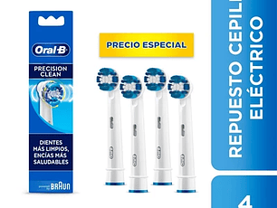 Cabezales De Repuesto Oral-B Precision Clean, 4Un