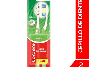 Cepillo Dental Colgate Twister Fresh Medio 2Unid