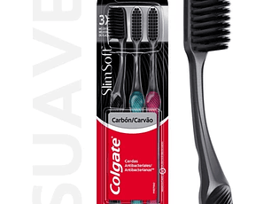 Colgate Cepillo Dental Slim Soft Black Suave 3 unidades