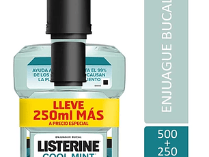 Listerine Enjuague Bucal Pac K Zero 500Ml + Zero 250Ml