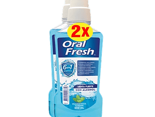 Oral Fresh Enjuague Menta Fuerte 2X 500 Ml