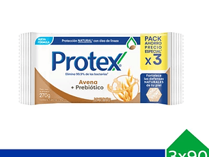Jabón En Barra Protex Avena 90G Pack 3 Unid