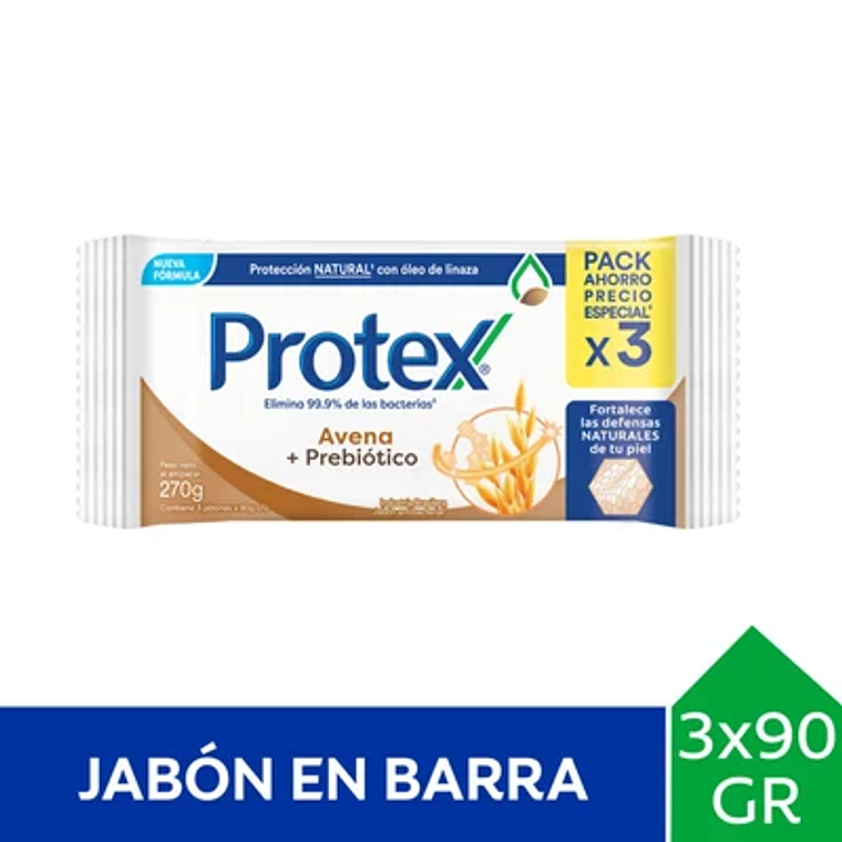 Jabón En Barra Protex Avena 90G Pack 3 Unid 1