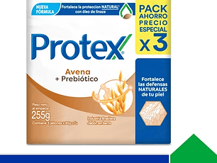 Protex Jabón Barra Avena 3 unidades 85 Gr