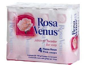 Rosa Venus Jabón 4 unidades Rosado