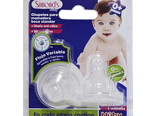 Simonds Nuby Chupetes Repuesto Mamadera Boca Stand.X2 (+6M)