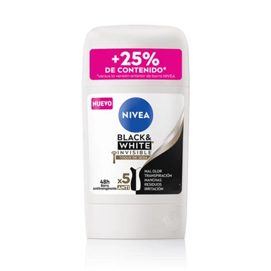 Antitranspirante Black & White Toque De Seda Barra 50Gr 1