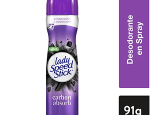 Desodorante Anti Spray Lady Speedstick Carbon Activado 91 g