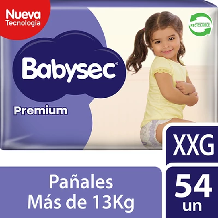 Babysec Pañal Bebe Premium XXG 54 unidades 1