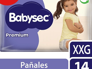 Pañales de Bebé Babysec Premium 14un XXG