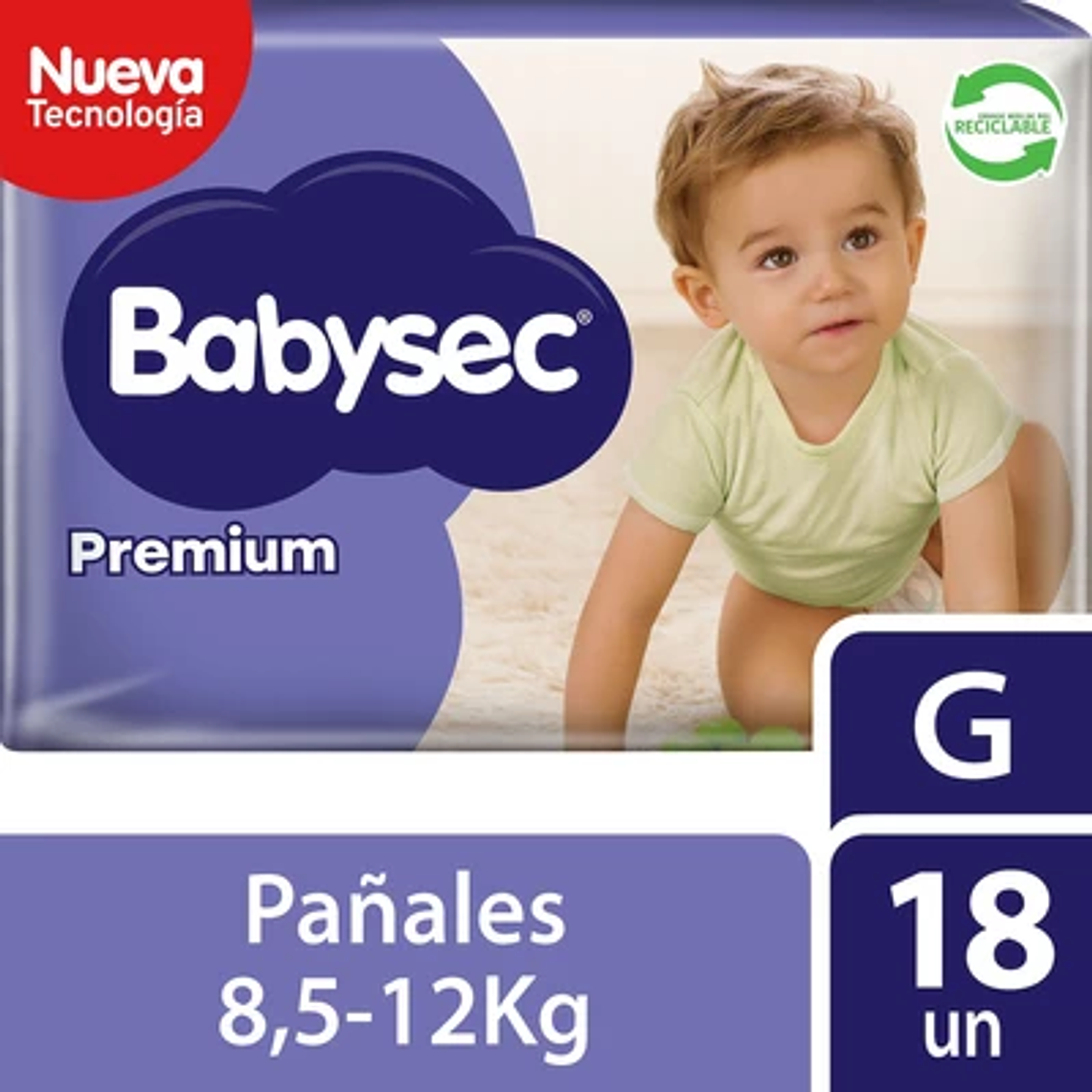 Pañales de Bebé Babysec Premium 18un G 1