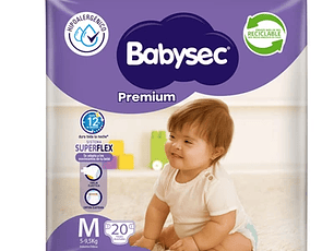 Pañales de Bebé Babysec Premium 20un M