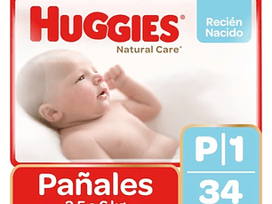 Huggies Natural Care Mega P-1 X 34 Cottonsec