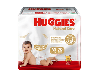 Pañal Bebe Huggies Natural Care M 70 unidades