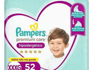 Pampers Pañal Bebe Premium Care XXXG 52 unidades