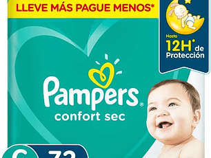 Pañales Pampers Confort Sec G 72 Un