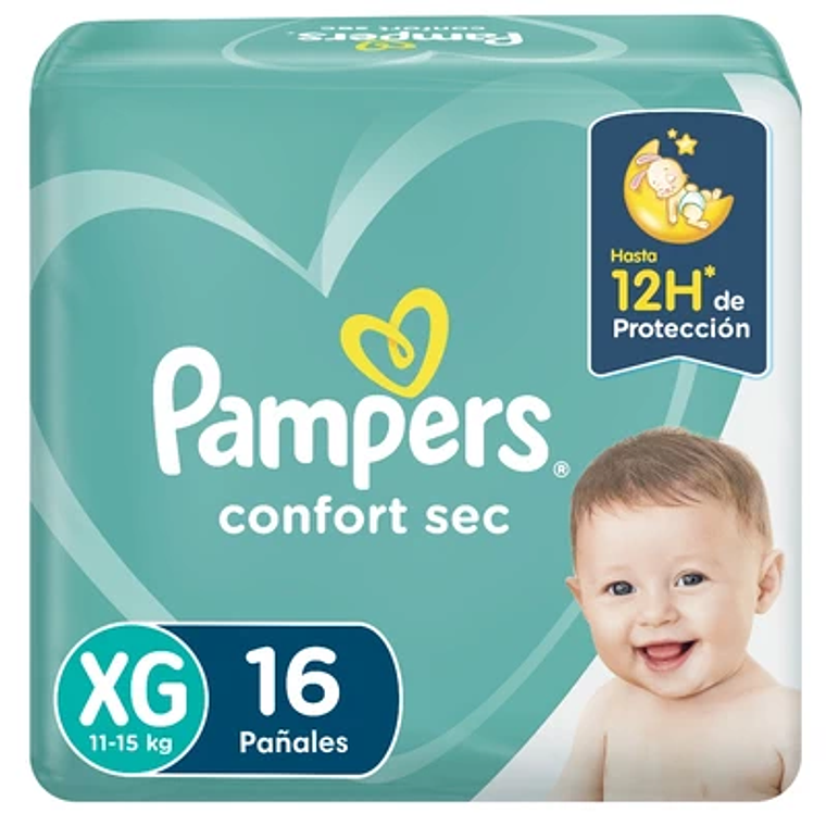 Pañales Pampers Confort Sec XG 16 Un 1
